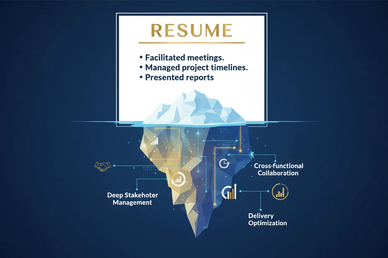 Business analyst aligning resume language with stakeholder-focused job requirements.