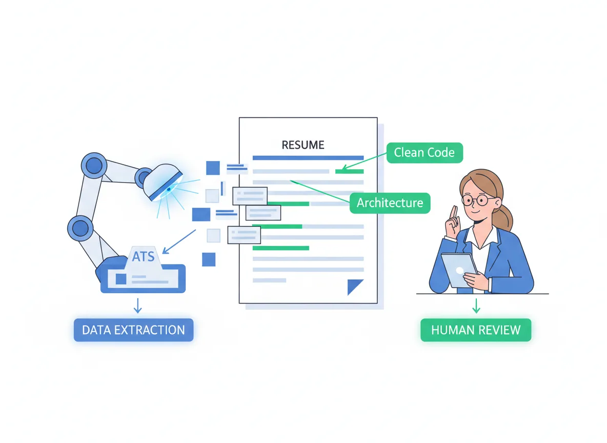 Software engineer checking ATS resume score before applying to a backend role.